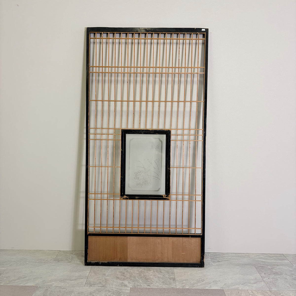 アンティーク ガラス扉 4枚セット 昭和レトロ 鍵付き扉DIY タG0989◇【H186cm×W108cm】◇アンティーク◇素敵なダイヤガラスの