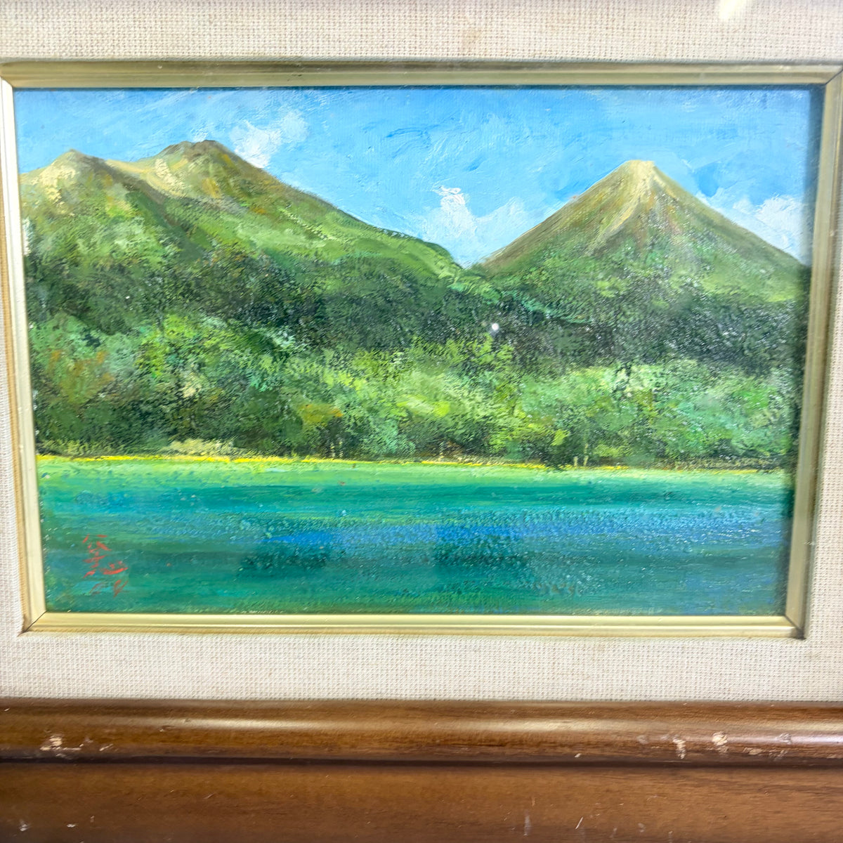 山と湖の風景 / 肉筆 油彩風景画 額装品 絵画 インテリア – Antaa lab
