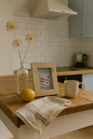 ガラスと古材のフォトフレーム【パインウッド】【かすり夜空】