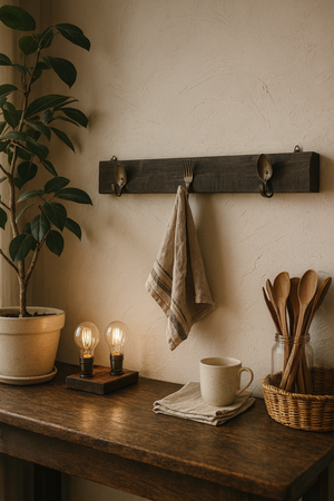 古材のカトラリーラック【中】【黄金】