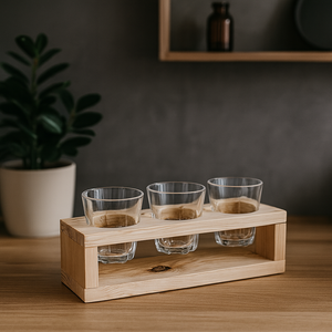 古材のおちょこプレート３穴【パイン】