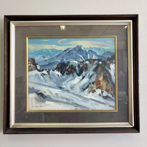 R.Asakura作 キャンバス油絵 雪山風景