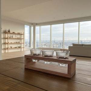 古材のおちょこプレート 3穴【ブビンガ】