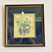 HAMA Frame 額縁入り 花と壺 水彩画 記念贈答品 インテリア アート