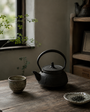鉄肌を愉しむ漆黒のあられ鉄急須【茶こし付き / 非売品記念品】